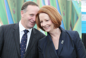 Prime Minister John Key and Australian Prime Minister Julia Gillard. Photo / Greg Bowker