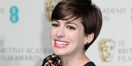 Anne Hathaway with her Bafta for best supporting actress. Photo/AP