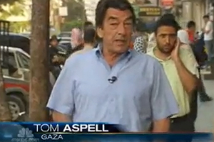 Tom Aspell reports from Gaza for MSNBC.com. Photo / YouTube/Supplied