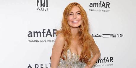 Lindsay Lohan attends amfAR's New York gala. Photo/AP