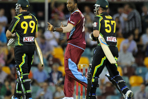 Kieron Pollard of the West Indies celebrates a wicket. Photo / Getty Images