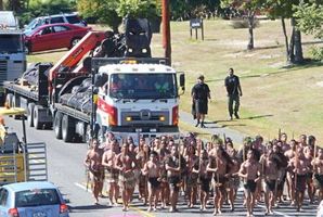 The carving travels through Rotorua. Photo / Ben Fraser