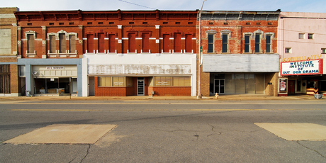 The abandoned buildings in downtown Pine Bluff are a testimony to vanished prosperity. Photo / WikimediaCommons