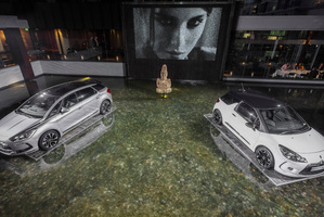 Sime Darby floated these Citroen DS3 and DS5 models in the water feature in the Sofitel Hotel at Auckland's Viaduct Basin. Photo /Supplied