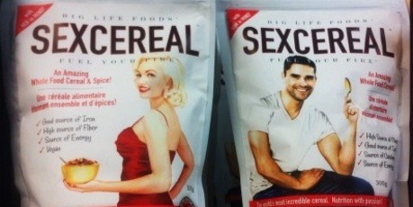 This Canadian cereal makes claims about sexual health - supporting hormonal balance and desire for women and in men it helps testosterone production and energy levels - but really we know that it's all just marketing and sex sells.