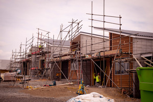 The site in Hobsonville Point, where Axis Series homes are being built as part of the affordable housing initiative. Photo / Dean Purcell