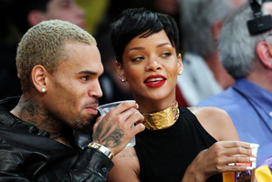 Chris Brown, left, and Rihanna. Photo / AP