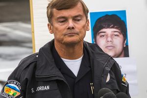 Tustin Police Chief Scott Jordan takes questions about the gunman, Ali Syed, a suspect in a series of shootings during a news conference in Tustin, California. Photo / AP