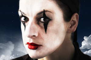 Soprano Madeleine Pierard is totally transformed in her clown make-up as Pierrot. Photo / Supplied