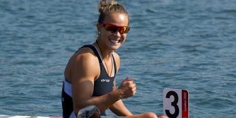 Gold medal kayaker Lisa Carrington and the rest of the London Olympic team pushed Sky TV programming costs up by 11pc, but profits for the last six months of 2012 were still up 9 per cent. Photo / NZ Herald