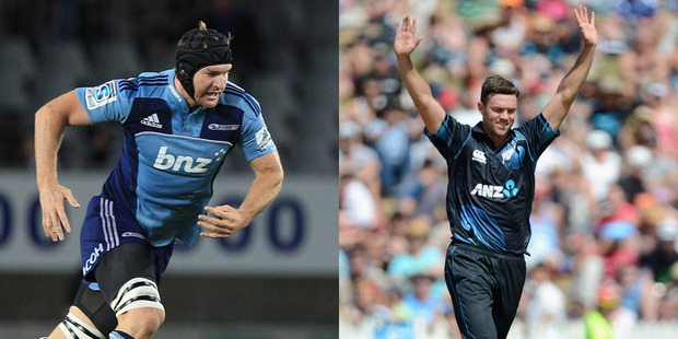 Blues captain Ali Williams (left) and Black Caps bowler James Franklin.