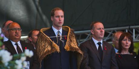 Prince William and John Key at the first memorial of the deadly February 22 quake. Photo / Rocky Batchelor