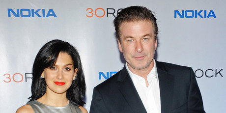 Alec Baldwin with his pregnant wife Hilaria Thomas. Photo/AP