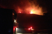 Richard Hansen took this phto as he made a rushed exit from his Happy Valley home at 2.30am. Photo / Richard Hansen/Supplied