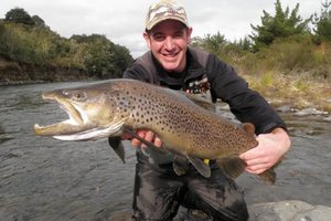 The original photo of Tongariro fishing guide Andrew Christmas. Photo / Supplied
