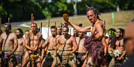 A performance during the powhiri at the kapa haka festival. Photo / Te Matatini 2013