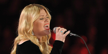 Kelly Clarkson performing at the Grammy Awards. Photo/AP