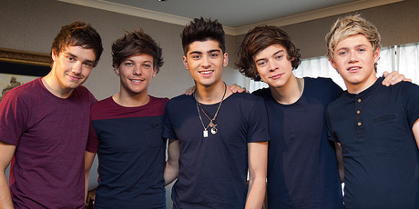 Niall Horan, right, and his One Direction bandmates. Photo/Sarah Ivey