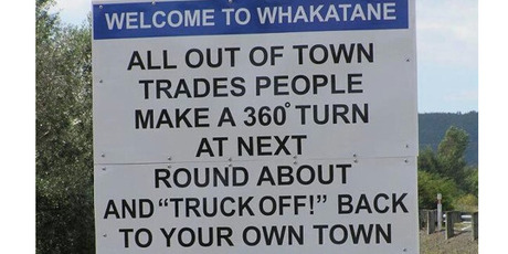 Anger took over from logic in this sign ... I think you mean 180 degrees? Photo/Supplied