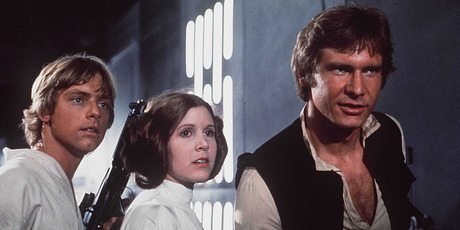 Han Solo, Princess Leia and Luke Skywalker in a scene from the original Star Wars. Photo/supplied