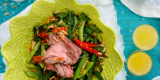 Moroccan beef salad with beans. Photo / NZH