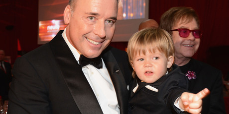 David Furnish, Zachary Furnish-John and Sir Elton John attend the 21st Annual Elton John AIDS Foundation Academy Awards Viewing Party at Pacific Design Center in West Hollywood, California. Photo / Getty Images