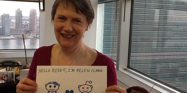 Helen Clark has participated in an Ask Me Anything online chat on community website Reddit. Photo / Facebook/Supplied
