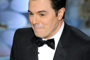 Host Seth MacFarlane performs onstage during the Oscars in Los Angeles. Photo / AP