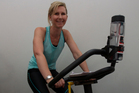 Rachel Grunwell tries the Top Ride spin class in the vault at Configure Express gym. Photo / Kellie Blizard
