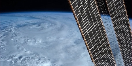 Cyclone Rusty hovers over Australia, as seen from the International Space Station. Photo / Chris Hadfield/Twitter