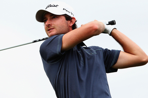 Rohan Blizard of Australia tees off during day three of the New Zealand PGA Championship. Photo / Getty Images.