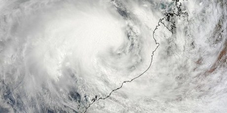 A NASA satellite captured image of Cyclone Rusty closing in on the northwestern coast of Western Australia. Image / NASA/AFP