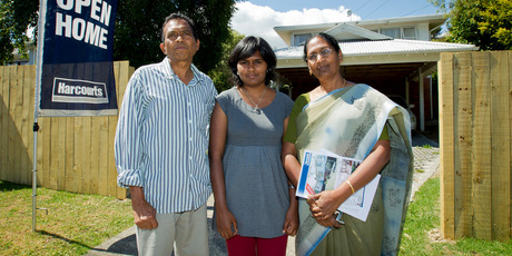 Richard Micah, daughter Jessie and wife Grace are finding choices limited in Mt Roskill. Photo / Dean Purcell