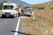 The attack happened on Broadlands Rd, near Taupo. The rider was flown to Rotorua Hospital. Photo / Greenlea rescue helicopter