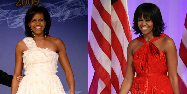 Michelle Obama arrives at the Inaugural Ball in 2009 and then 2013. The stylish first lady is a style setter.Photo / AP