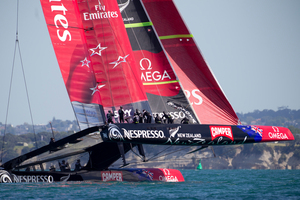 Team New Zealand in practise. Photo / Greg Bowker