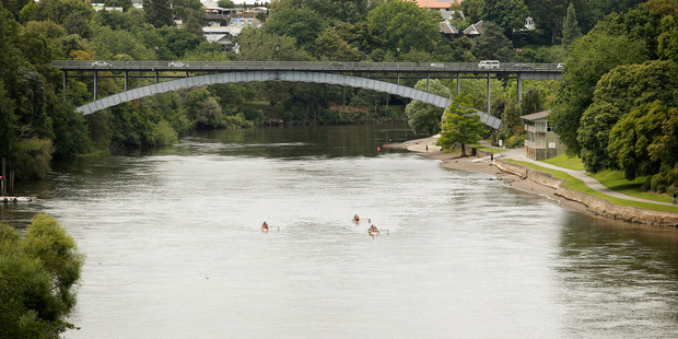 The Waikato River looking across to the Victoria Bridge on Bridge Photo / Christine Cornege.