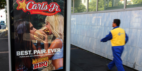 Some of Carl's Jr's US-made ads have been banned from TV here because they use sexual appeal in an exploitative and degrading manner. Photo / Chris Gorman