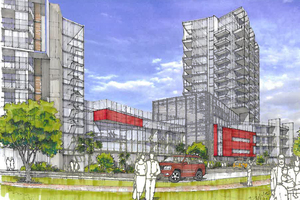 Community opposition has halted the Milford housing towers but developer NZ Retail Property Group has vowed to challenge the decision. Photo / Supplied