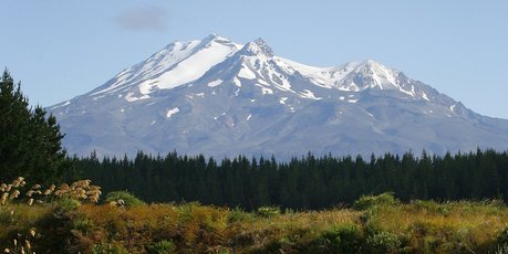 View of Mt Ruapehu from the north side of the railway bridge which crosses the Whangaehu River at Tangiwai. Photo / Sarah Ivey