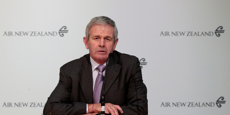 Solid Energy's former chairman John Palmer at an Air NZ press conference last year. Palmer is also chairman of the airline. Photo / NZ Herald
