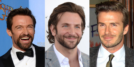Hugh Jackman, Bradley Cooper and David Beckham. Photo / AP Hugh Jackman, Bradley Cooper and David Beckham. Photo / AP