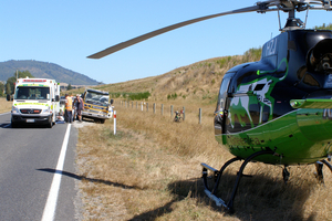 The helicopter airlifted the man to Rotorua Hospital. Photo / Taupo Rescue Helicopter