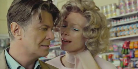 David Bowie and Tilda Swinton in the video for 'The Stars (Are Out Tonight)'. Image / YouTube