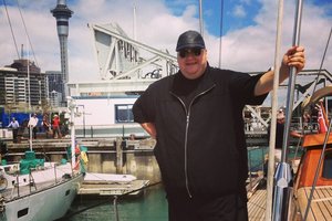 Kim Dotcom today in Auckland. Photo / Twitter / Kim Dotcom