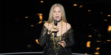 Barbra Streisand performs at the Oscars. Photo/AP
