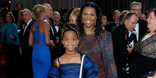 Quvenzhane Wallis, left, and mother Qulyndreia Wallis arrive at the Oscars. Photo/AP