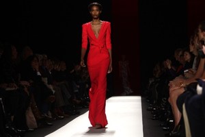 A model wears a design by Carolina Herrera during New York Fashion Week.Photo / AFP