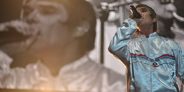 The Stone Roses' Ian Brown on stage at Vector Arena. Photo / Nigel Moore, UnderTheRadar