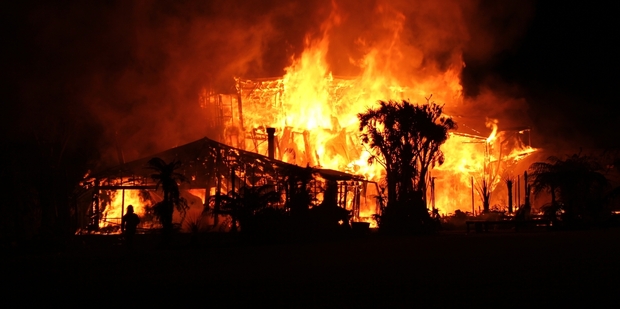 Wentworth Lodge was destroyed when it was engulfed by a huge fireball. Photo / Bushland Park Lodge